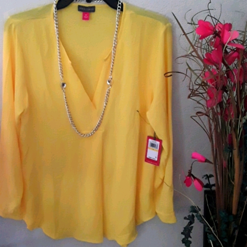 Vince Camuto Split-Neck Top